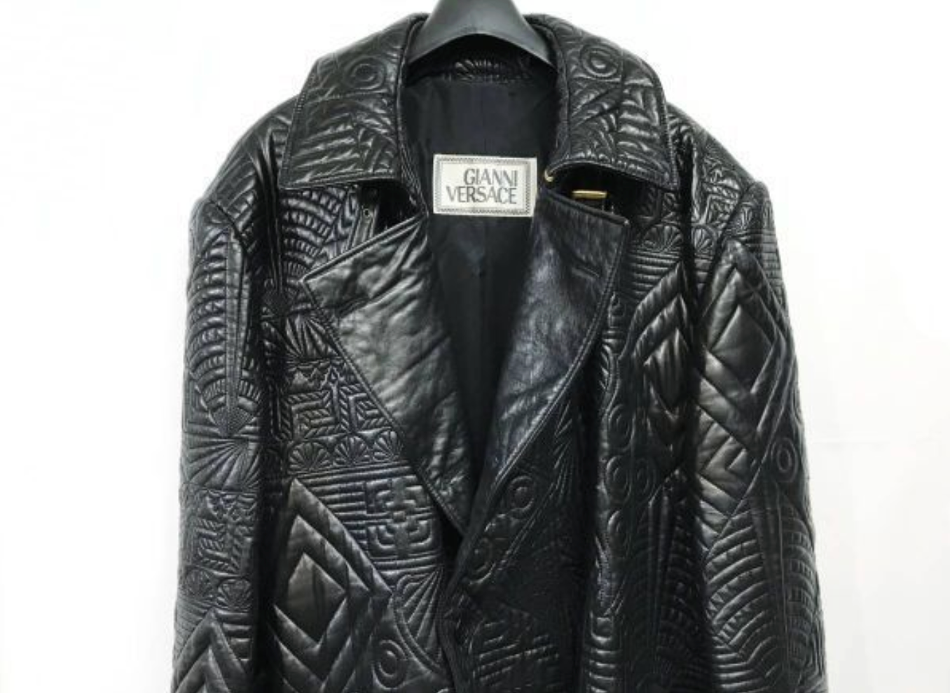 Special 90s ヴィンテージ デッドストック GIANNI VERSACE｜ジャンニ ヴェルサーチ ヴェルサーチェ レザー ロングコート