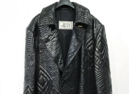 Special 90s ヴィンテージ デッドストック GIANNI VERSACE｜ジャンニ ヴェルサーチ ヴェルサーチェ レザー ロングコート